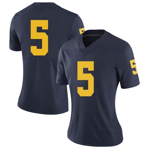 Joe Milton III Michigan Wolverines Women's NCAA #5 Navy Limited Brand Jordan College Stitched Football Jersey TTU7754SW